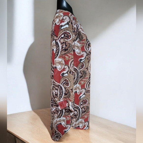 Brody Miles Paisley Print Semi-Sheer Tunic Blouse - Picture 3 of 10